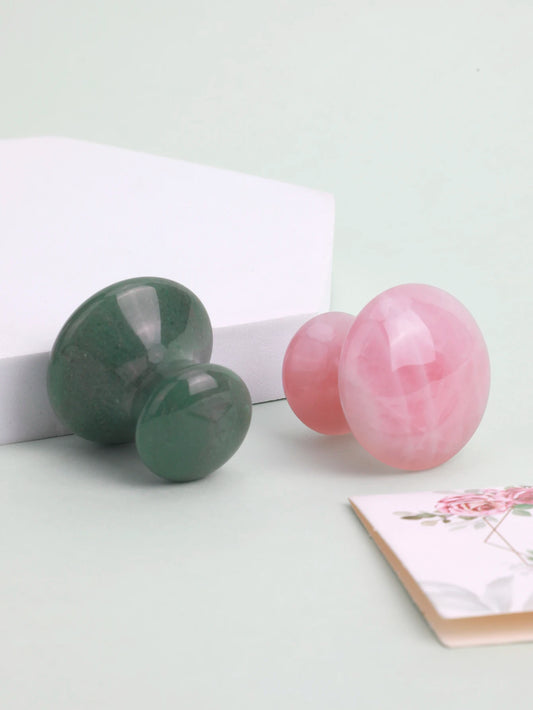 Jade Gua Sha Mushroom Face Massager Tool – Natural Stone Facial Sculpting Roller - ZOOMNSTORE