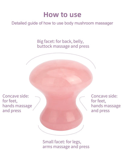 Jade Gua Sha Mushroom Face Massager Tool – Natural Stone Facial Sculpting Roller - ZOOMNSTORE