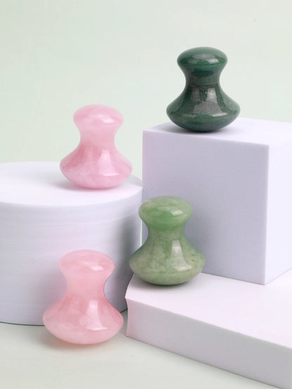 Jade Gua Sha Mushroom Face Massager Tool – Natural Stone Facial Sculpting Roller - ZOOMNSTORE