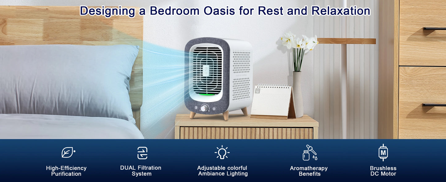 Jafanda HEPA Air Purifier for Home - 780 sq ft Activated Carbon Nightlight  Fragrance Sponge - ZOOMNSTORE