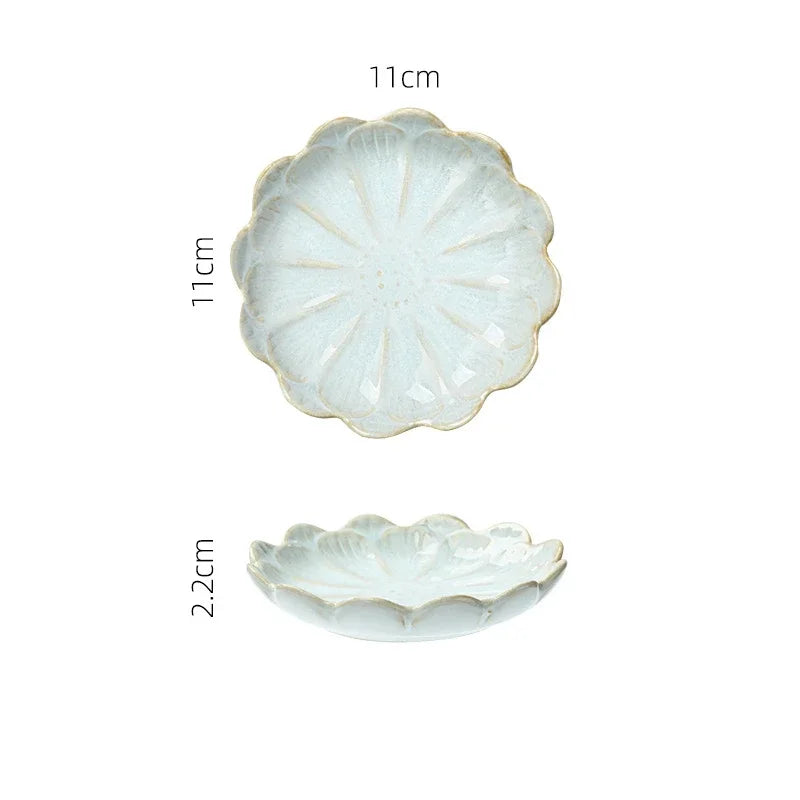 Japanese Ceramic Dipping Dish - Retro Kiln Glaze Sushi  Soy Sauce Plate - ZOOMNSTORE