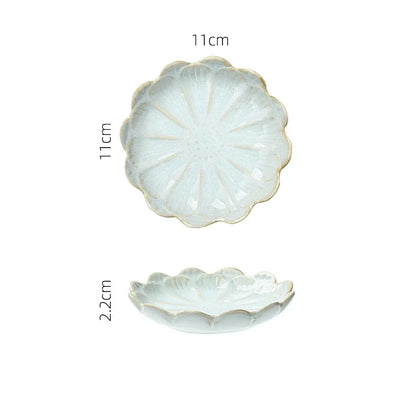 Japanese Ceramic Dipping Dish - Retro Kiln Glaze Sushi  Soy Sauce Plate - ZOOMNSTORE