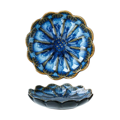 Japanese Ceramic Dipping Dish - Retro Kiln Glaze Sushi  Soy Sauce Plate - ZOOMNSTORE