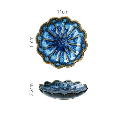 Japanese Ceramic Dipping Dish - Retro Kiln Glaze Sushi  Soy Sauce Plate - ZOOMNSTORE