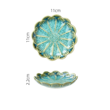 Japanese Ceramic Dipping Dish - Retro Kiln Glaze Sushi  Soy Sauce Plate - ZOOMNSTORE