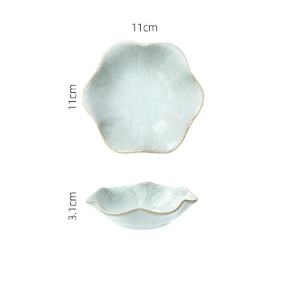 Japanese Ceramic Dipping Dish - Retro Kiln Glaze Sushi  Soy Sauce Plate - ZOOMNSTORE