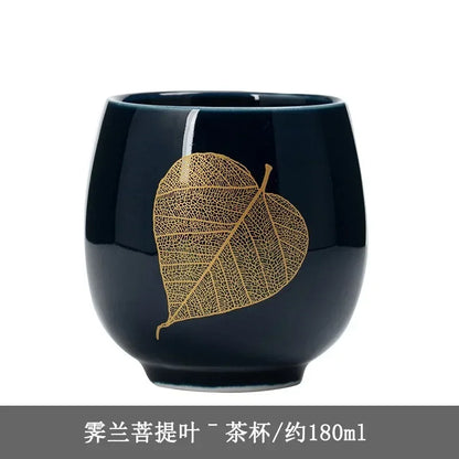 Japanese Ceramic Teacup – Large Black Glaze Kung Fu Tea Cup 180ml Porcelain - ZOOMNSTORE