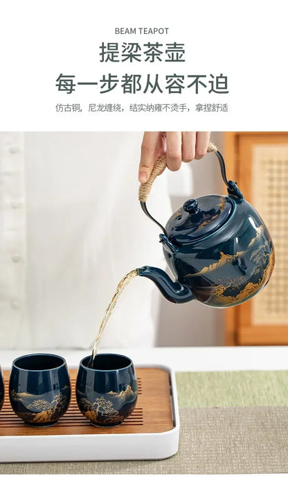 Japanese Ceramic Teacup – Large Black Glaze Kung Fu Tea Cup 180ml Porcelain - ZOOMNSTORE