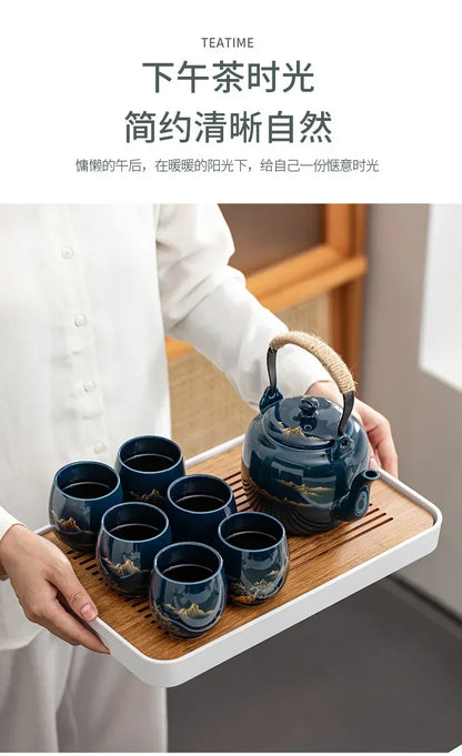 Japanese Ceramic Teacup – Large Black Glaze Kung Fu Tea Cup 180ml Porcelain - ZOOMNSTORE