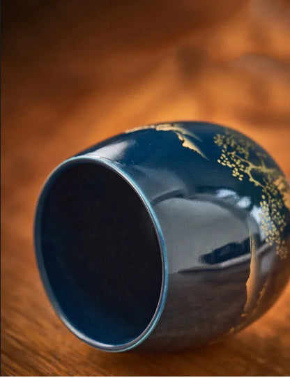 Japanese Ceramic Teacup – Large Black Glaze Kung Fu Tea Cup 180ml Porcelain - ZOOMNSTORE