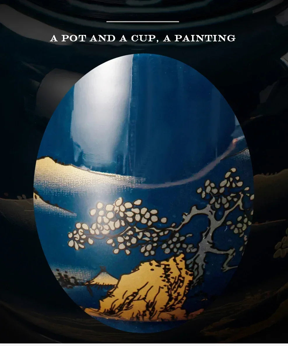 Japanese Ceramic Teacup – Large Black Glaze Kung Fu Tea Cup 180ml Porcelain - ZOOMNSTORE