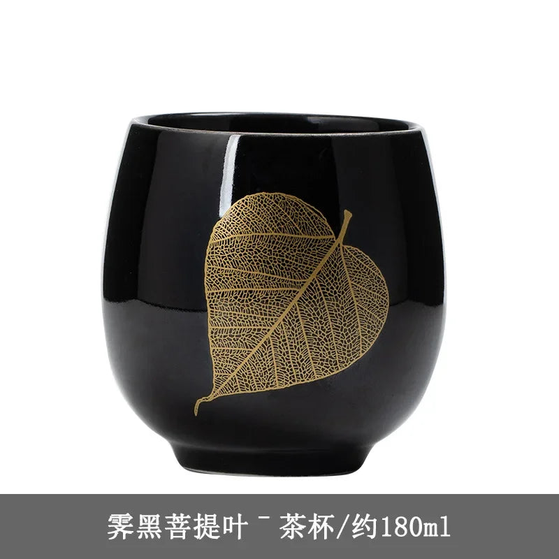 Japanese Ceramic Teacup – Large Black Glaze Kung Fu Tea Cup 180ml Porcelain - ZOOMNSTORE