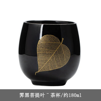Japanese Ceramic Teacup – Large Black Glaze Kung Fu Tea Cup 180ml Porcelain - ZOOMNSTORE