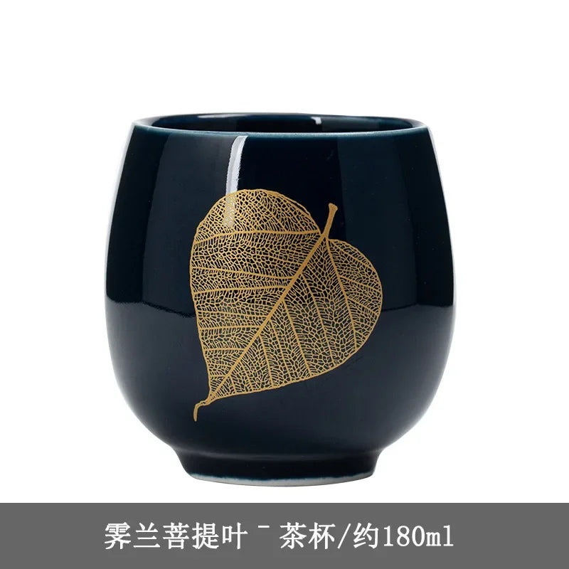 Japanese Ceramic Teacup – Large Black Glaze Kung Fu Tea Cup 180ml Porcelain - ZOOMNSTORE