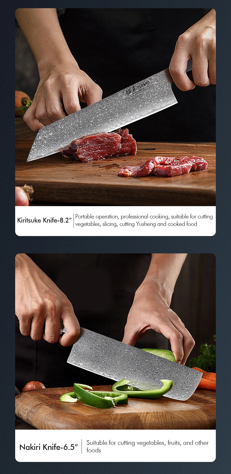 Damascus Steel Japanese Chef Knife - Hand Forged Santoku  Sashimi Blade - ZOOMNSTORE