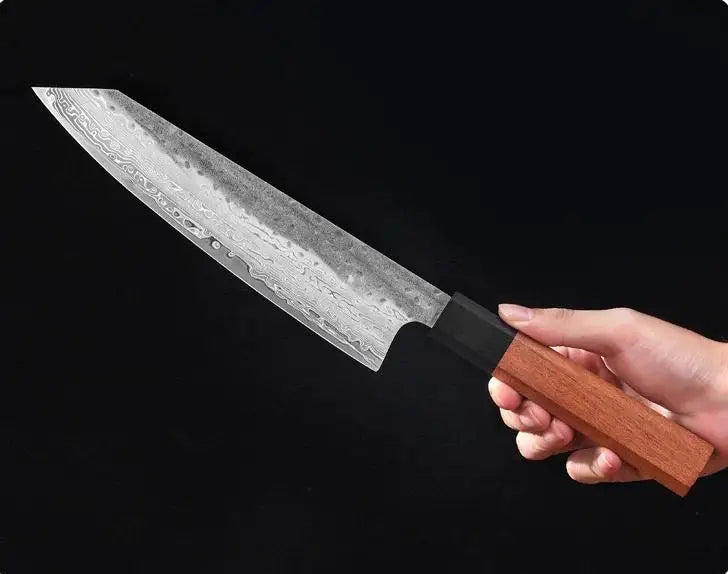Damascus Steel VG10 Japanese Chef Knife - Hand Forged High Carbon Kitchen Knife with Wood Handle - ZOOMNSTORE
