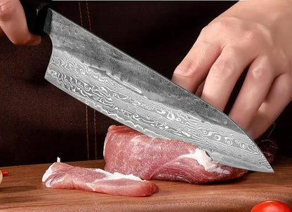 Damascus Steel VG10 Japanese Chef Knife - Hand Forged High Carbon Kitchen Knife with Wood Handle - ZOOMNSTORE