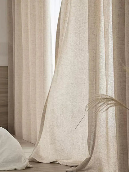 Japanese style thickened cotton and linen semi shading curtains for bedrooms, living rooms, and curtains - ZOOMNSTORE