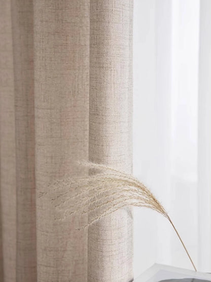 Japanese style thickened cotton and linen semi shading curtains for bedrooms, living rooms, and curtains - ZOOMNSTORE