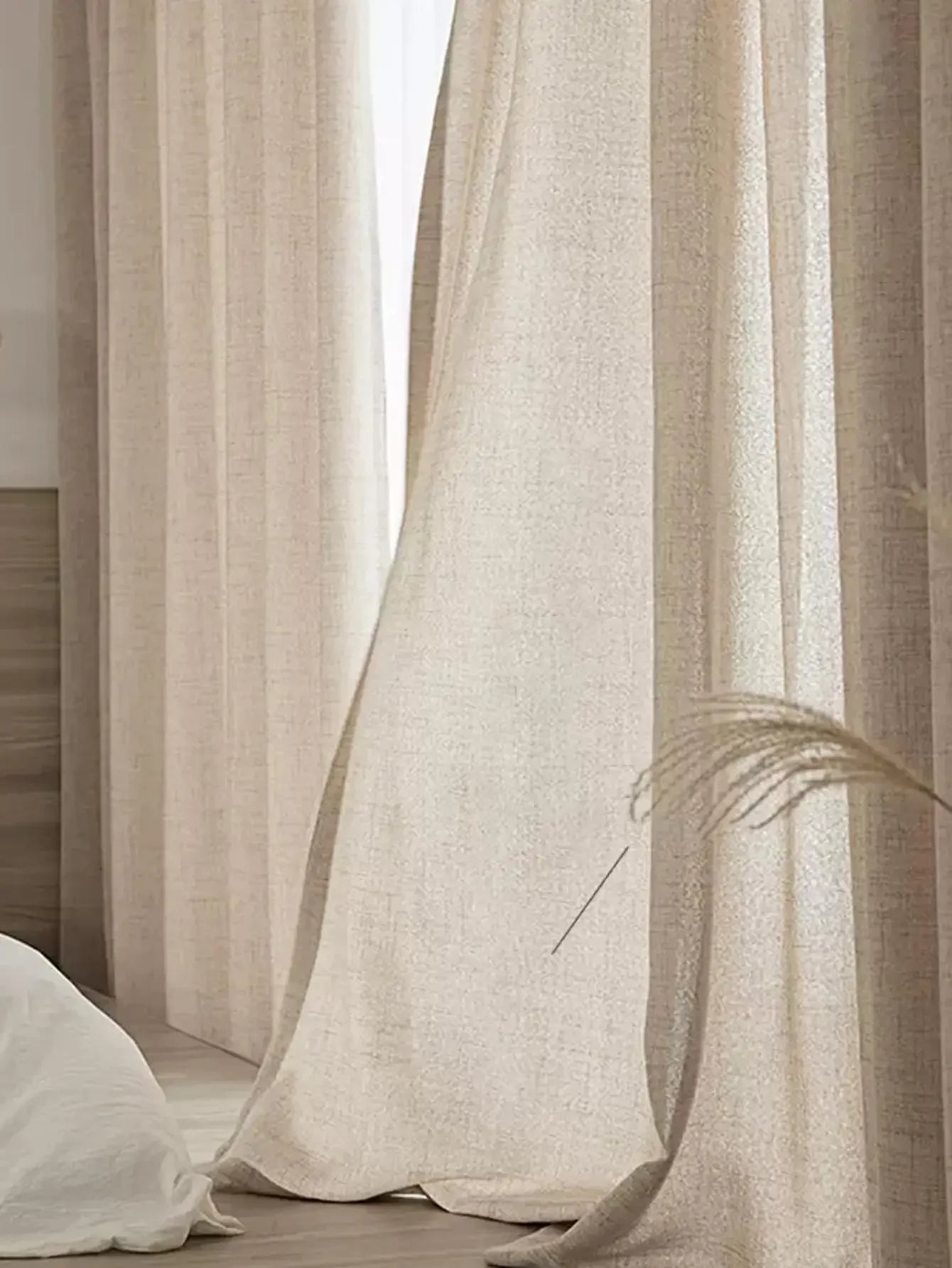 Japanese style thickened cotton and linen semi shading curtains for bedrooms, living rooms, and curtains - ZOOMNSTORE