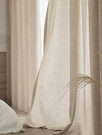 Japanese style thickened cotton and linen semi shading curtains for bedrooms, living rooms, and curtains - ZOOMNSTORE