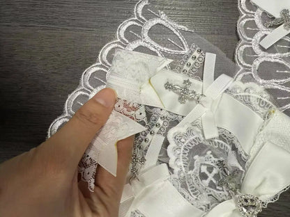 Japanese Gothic Lolita Dress | Y2k Mini Dress With Lace Ruffles & Bow Collar - ZOOMNSTORE
