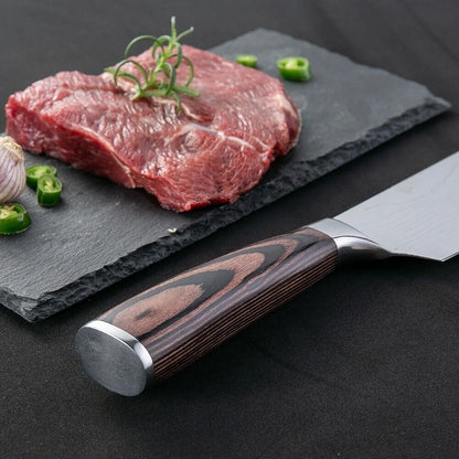 8 Inch Kiritsuke Knife - Ultra Sharp German High Carbon Stainless Steel Chefs Knife for Meat Fish Sushi - ZOOMNSTORE