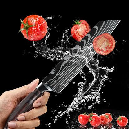 8 Inch Kiritsuke Knife - Ultra Sharp German High Carbon Stainless Steel Chefs Knife for Meat Fish Sushi - ZOOMNSTORE