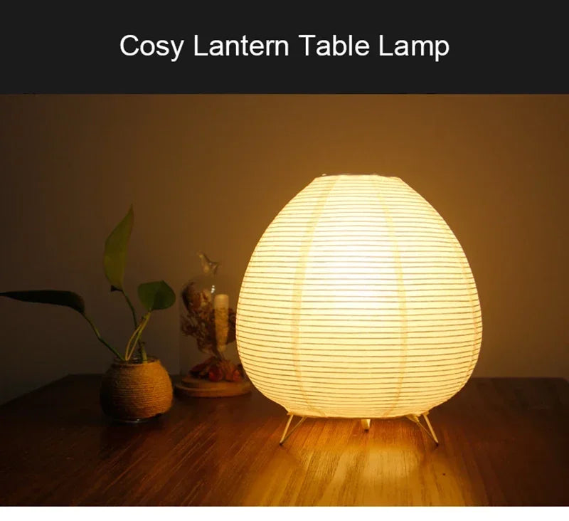 Japanese Lantern LED Table Lamp - Creative Rice Paper Light for Living Room  Bedroom Decor - ZOOMNSTORE