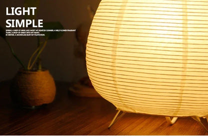 Japanese Lantern LED Table Lamp - Creative Rice Paper Light for Living Room  Bedroom Decor - ZOOMNSTORE