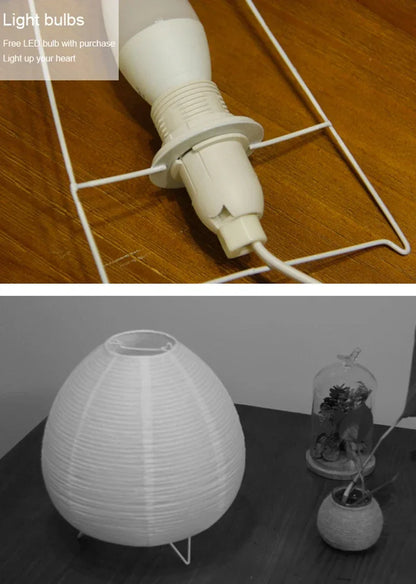 Japanese Lantern LED Table Lamp - Creative Rice Paper Light for Living Room  Bedroom Decor - ZOOMNSTORE