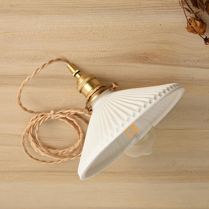 Japanese Pendant Light – Nordic Ceramic Chandelier With Bronze Alloy Fixture - ZOOMNSTORE