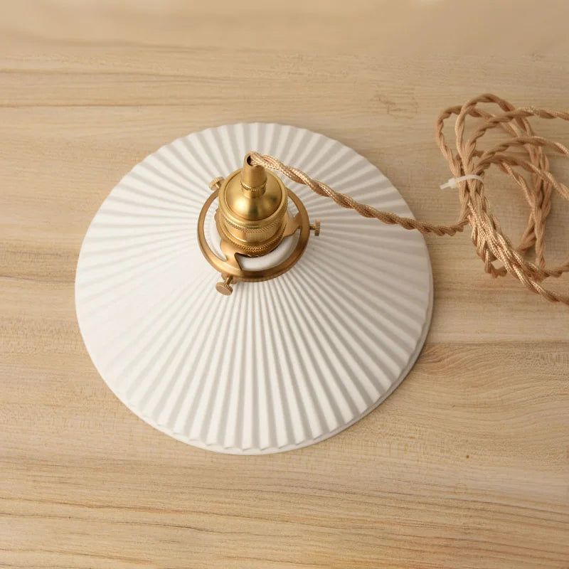 Japanese Pendant Light – Nordic Ceramic Chandelier With Bronze Alloy Fixture - ZOOMNSTORE