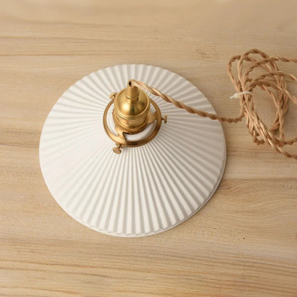 Japanese Pendant Light – Nordic Ceramic Chandelier With Bronze Alloy Fixture - ZOOMNSTORE