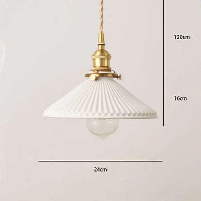 Japanese Pendant Light – Nordic Ceramic Chandelier With Bronze Alloy Fixture - ZOOMNSTORE