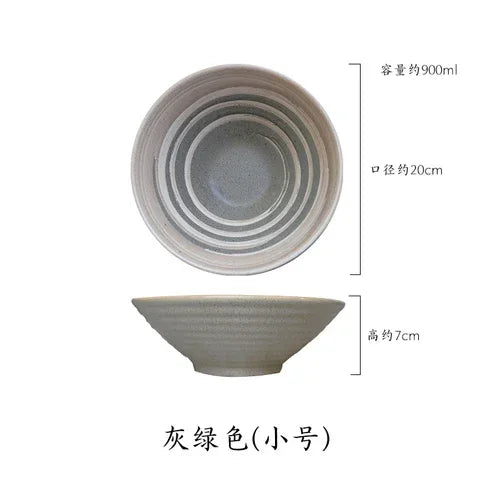 Japanese Ramen Bowl Set - Large Ceramic Tableware for Beef Noodle Soup - ZOOMNSTORE