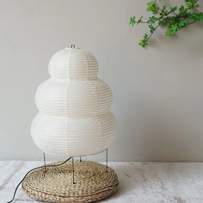 Akari Noguchi Yong Table Lamp - White Rice Paper Decorative Desk Light for Bedroom  Living Room - ZOOMNSTORE
