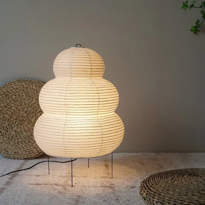 Akari Noguchi Yong Table Lamp - White Rice Paper Decorative Desk Light for Bedroom  Living Room - ZOOMNSTORE