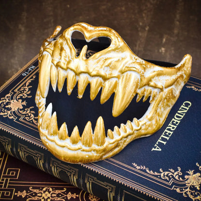 Half Face Japanese Mask Halloween Evil Devil Party Mask Toy Demon Samurai Mask Masquerade Party Wear Accessories - ZOOMNSTORE