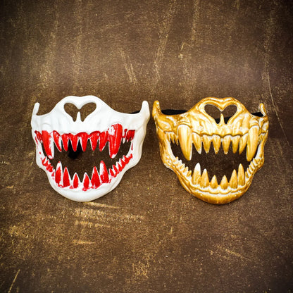 Half Face Japanese Mask Halloween Evil Devil Party Mask Toy Demon Samurai Mask Masquerade Party Wear Accessories - ZOOMNSTORE