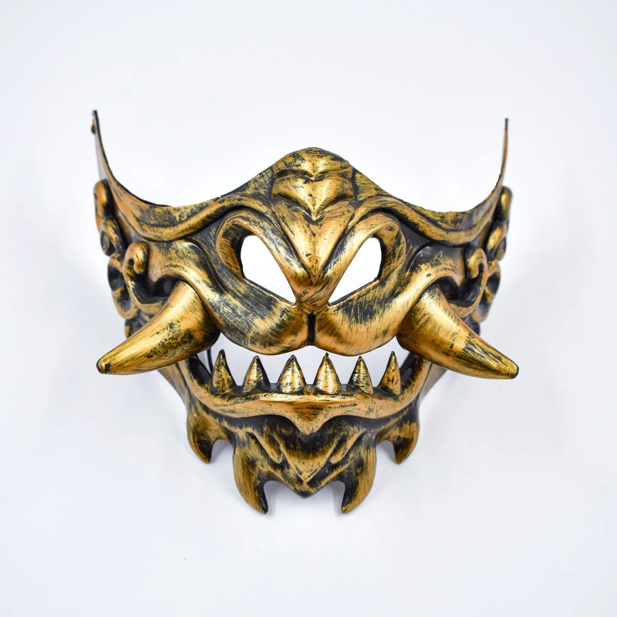 Half Face Japanese Mask Halloween Evil Devil Party Mask Toy Demon Samurai Mask Masquerade Party Wear Accessories - ZOOMNSTORE