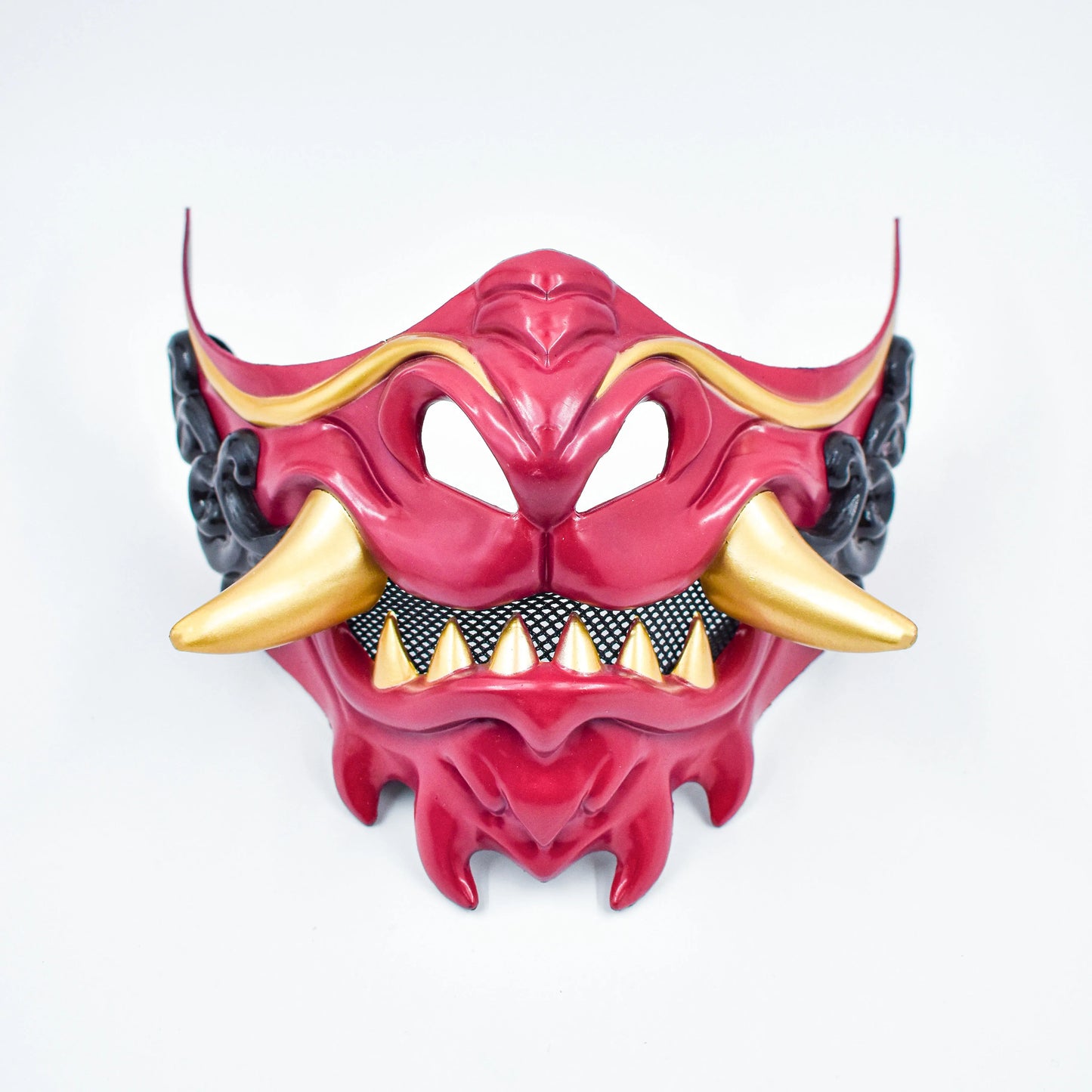 Half Face Japanese Mask Halloween Evil Devil Party Mask Toy Demon Samurai Mask Masquerade Party Wear Accessories - ZOOMNSTORE