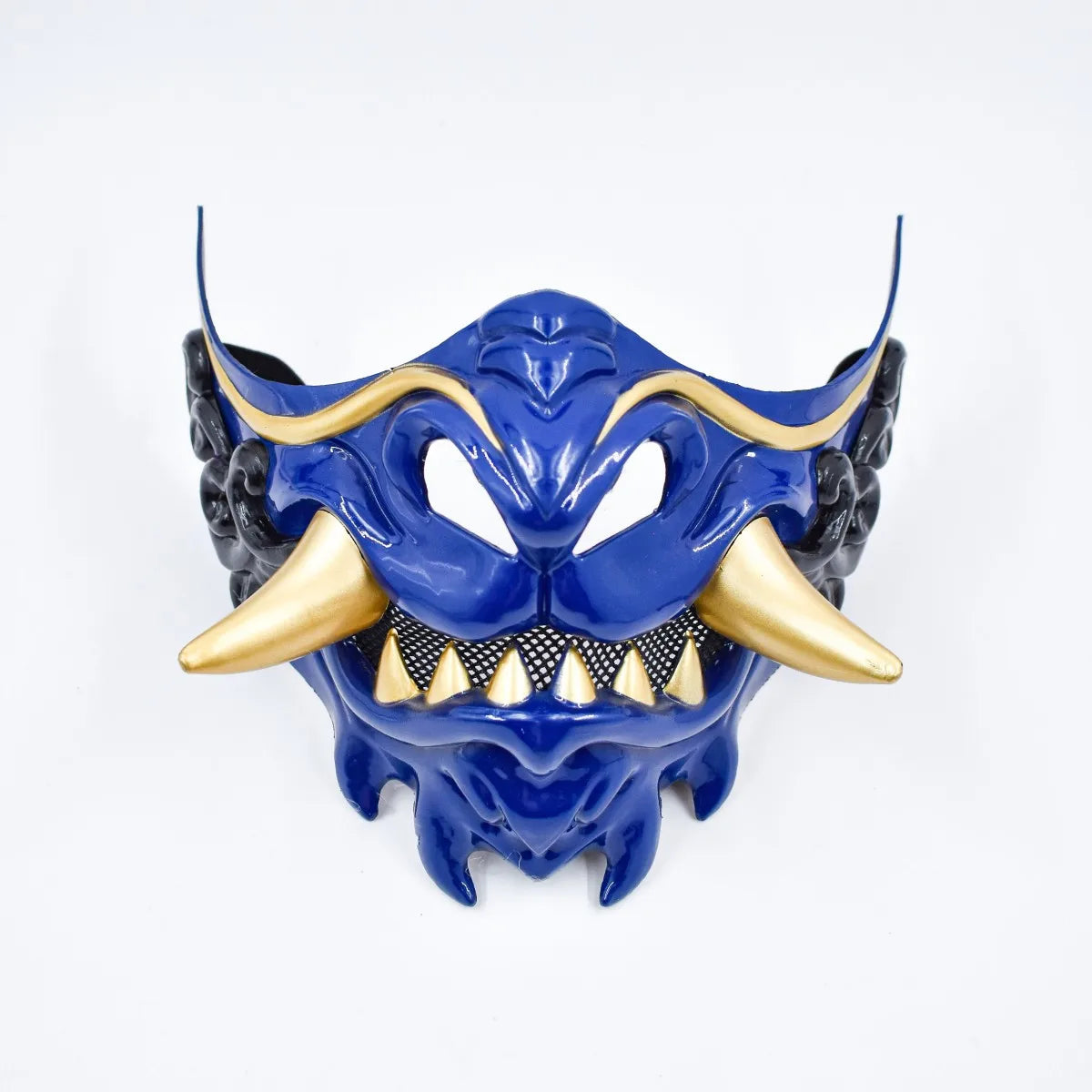 Half Face Japanese Mask Halloween Evil Devil Party Mask Toy Demon Samurai Mask Masquerade Party Wear Accessories - ZOOMNSTORE
