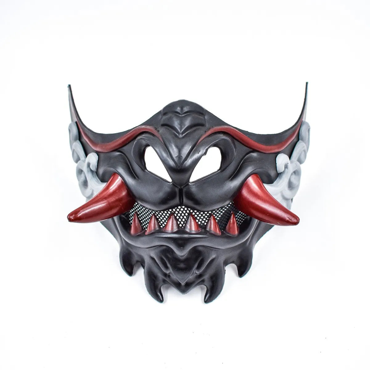 Half Face Japanese Mask Halloween Evil Devil Party Mask Toy Demon Samurai Mask Masquerade Party Wear Accessories - ZOOMNSTORE