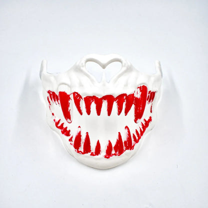 Half Face Japanese Mask Halloween Evil Devil Party Mask Toy Demon Samurai Mask Masquerade Party Wear Accessories - ZOOMNSTORE