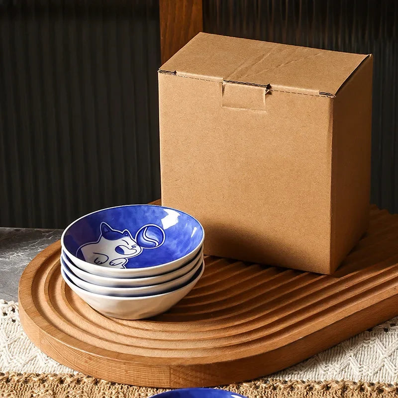 Cute Cartoon Lucky Cat Sauce Dish - Japanese Style Ceramic Sushi Plate - ZOOMNSTORE