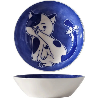 Cute Cartoon Lucky Cat Sauce Dish - Japanese Style Ceramic Sushi Plate - ZOOMNSTORE