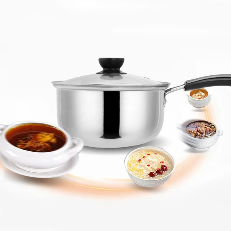 Japanese Saucepan - Stainless Steel Milk Soup Pot With Lid | Non Stick Frying Pan - ZOOMNSTORE