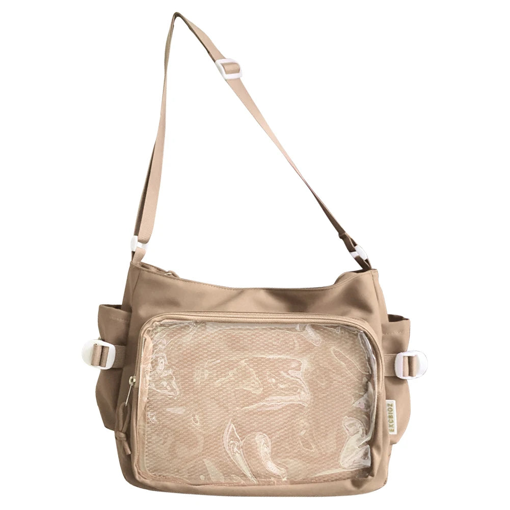 Japanese Ita Bag - Womens Clear Window Shoulder Purse with Multi-Pockets and Adjustable Strap - ZOOMNSTORE