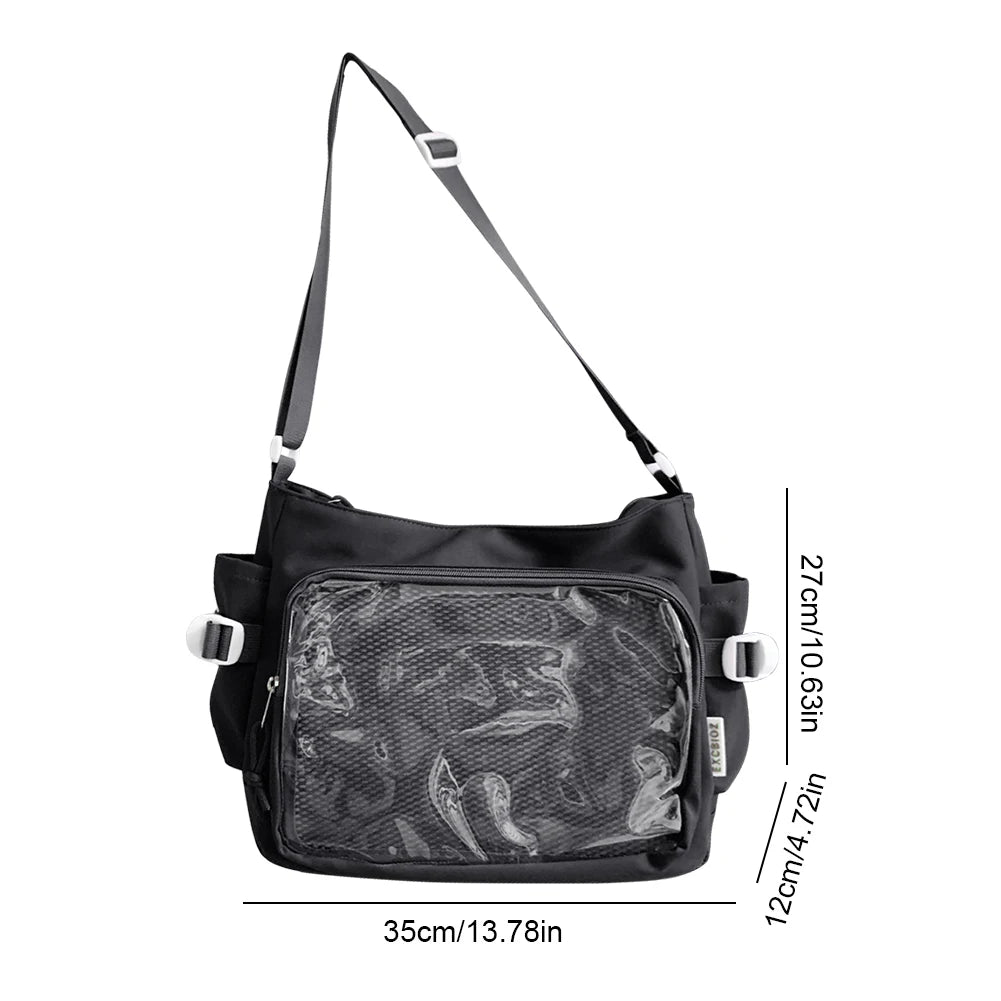 Japanese Ita Bag - Womens Clear Window Shoulder Purse with Multi-Pockets and Adjustable Strap - ZOOMNSTORE